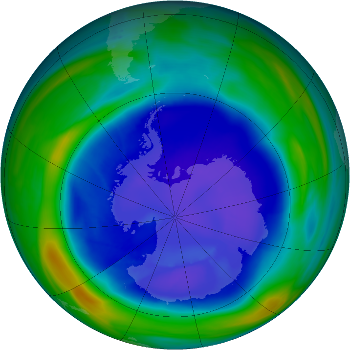 Antarctic ozone map for 09 September 2006